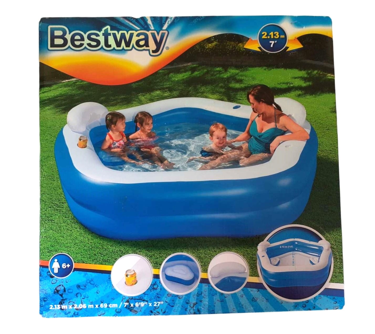 Bestway Basen rodzinny nadmuchiwany Fun Pool 213 x 206 x 69 cm