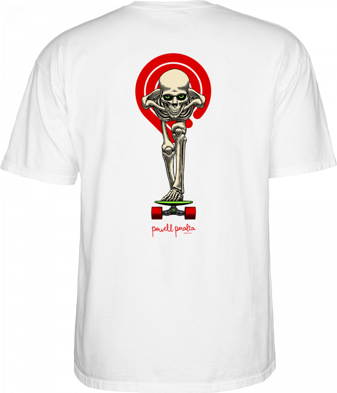 t-shirt POWELL PERALTA TUCKING SKELETON TEE White