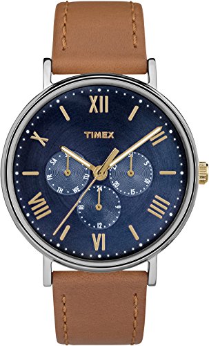 Timex Southview męski zegarek wielofunkcyjny 41 mm, Opalenizna/niebieski, Full Size, Pasek