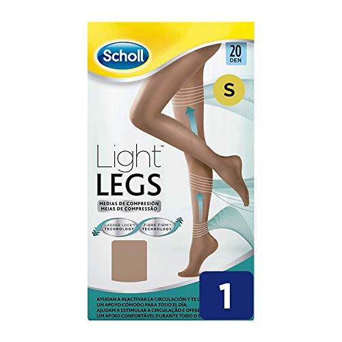 Scholl Light Legs damskie rajstopy z stopniową kompresją, 20 Den, S, Nude, 1 para