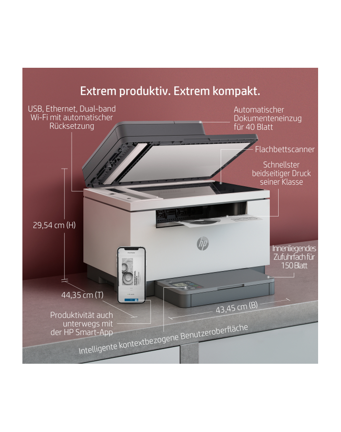 HP LaserJet MFP M234sdw, multifunction printer (grey, USB, LAN, WLAN, scan, copy)