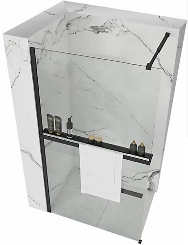 Ścianka prysznicowa 80 cm Aero Black Evo Rea
