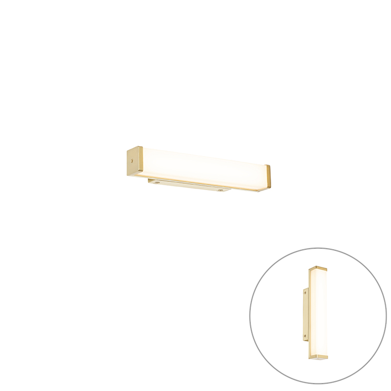 QAZQA Kinkiet łazienkowy mosiężny 32 cm z diodą LED IP44 - Cascada