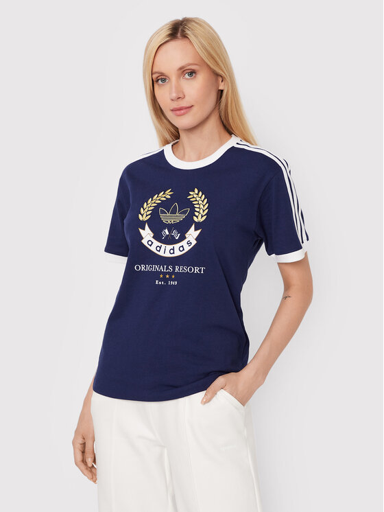 adidas T-Shirt Crest Graphic HL6555 Granatowy Regular Fit