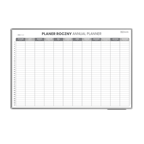 Planer ROCZNY suchościeralny magnetyczny 150x100 cm