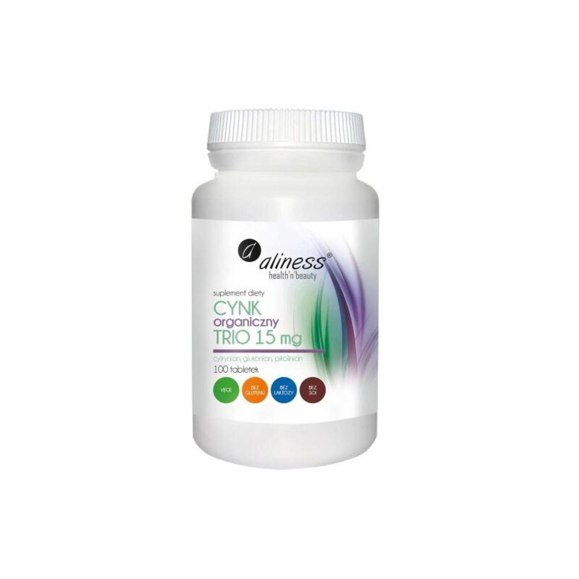 MEDICALINE Aliness Cynk Organiczny Trio 15 mg x 100 tabl