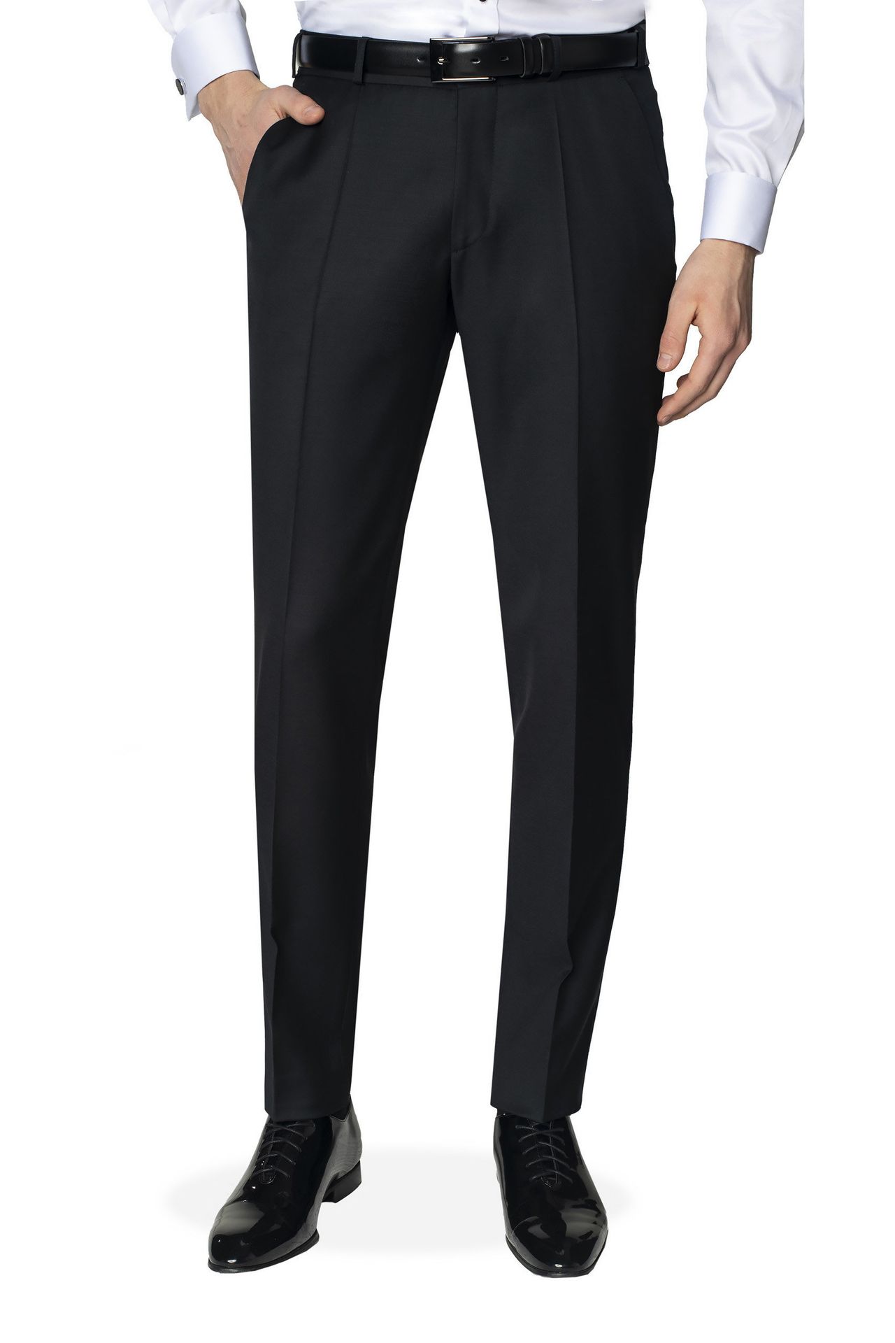Spodnie męskie - Eleganckie czarne spodnie Winman GERWIN 315/A - Recman - grafika 1