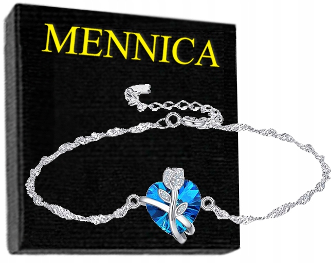 Bransoletka Srebrna 925 Damska Swarovski Serce