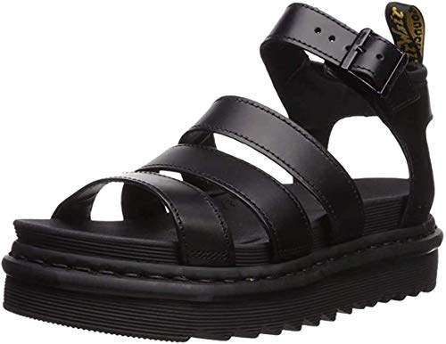 Dr. Martens Sandały damskie Blaire z paskiem na kostkę, Czarny Brando 001, 36 EU