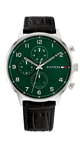 Tommy Hilfiger Męski analogowy zegarek kwarcowy ze skórzanym paskiem 1791985