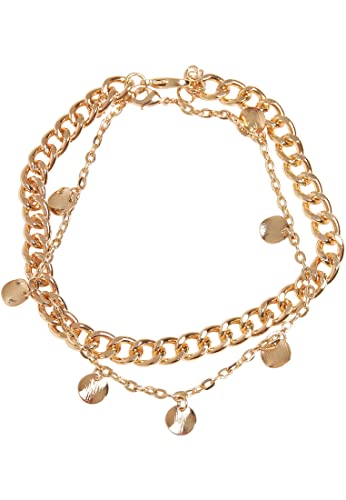 Urban Classics Łańcuszek na stopę unisex Charmy Anklet, kolor złoty, rozmiar L/XL
