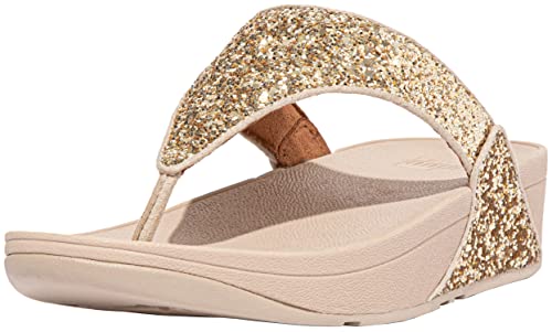Fitflop Damskie stringi Lulu Glitter Toe-Stringi, Platino, 40 EU