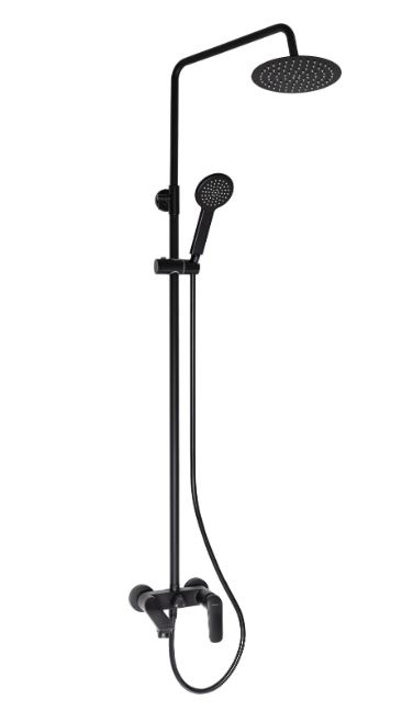 Deante Coriander Zestaw prysznicowy natynkowy z deszczownicą czarny NAC_N1JM