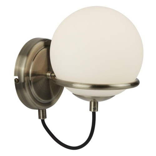Searchlight Lampa ścienna Sphere ze szklanym kloszem ze szkła
