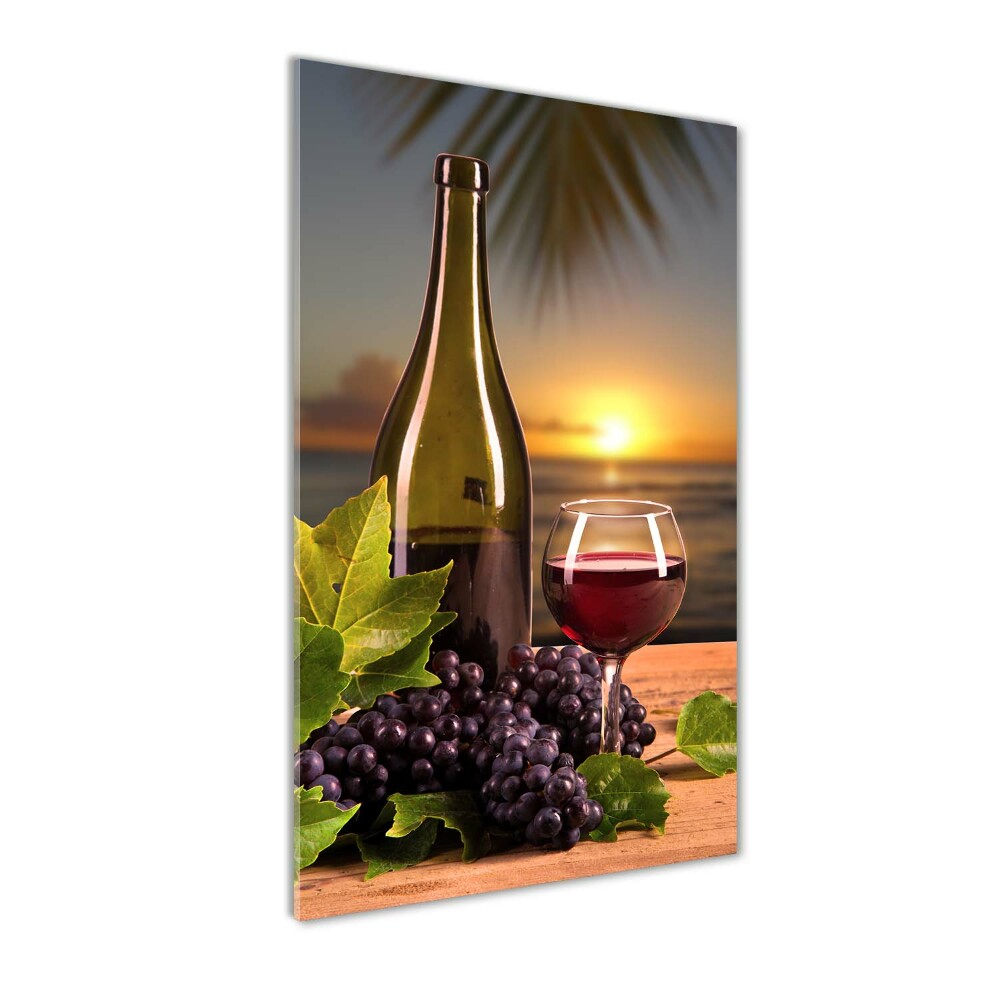 Foto obraz szklany pionowy Winogrona i wino