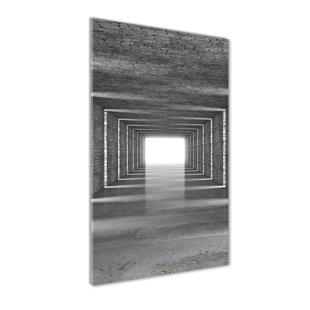 Foto obraz szkło hartowane pionowy Tunel z cegły