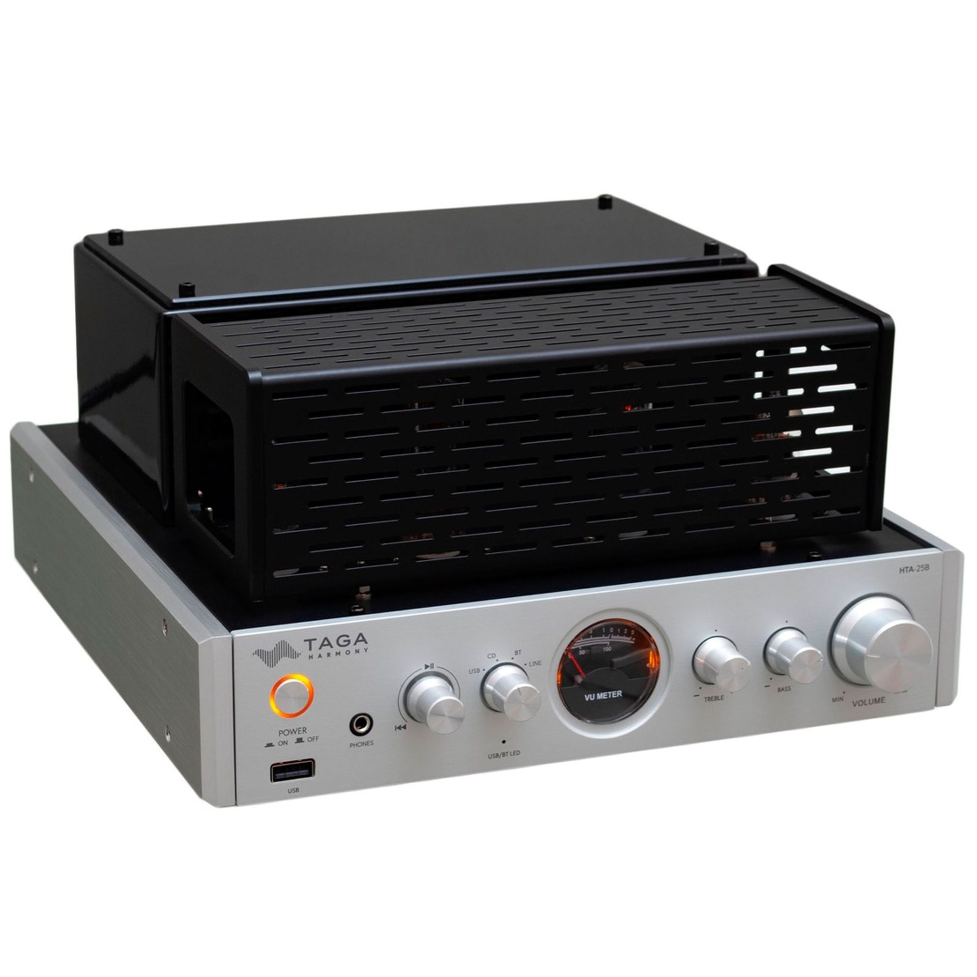 TAGA HARMONY HTA-25B (2021) - Wzmacniacz hybrydowy z Bluetooth, USB Srebrny