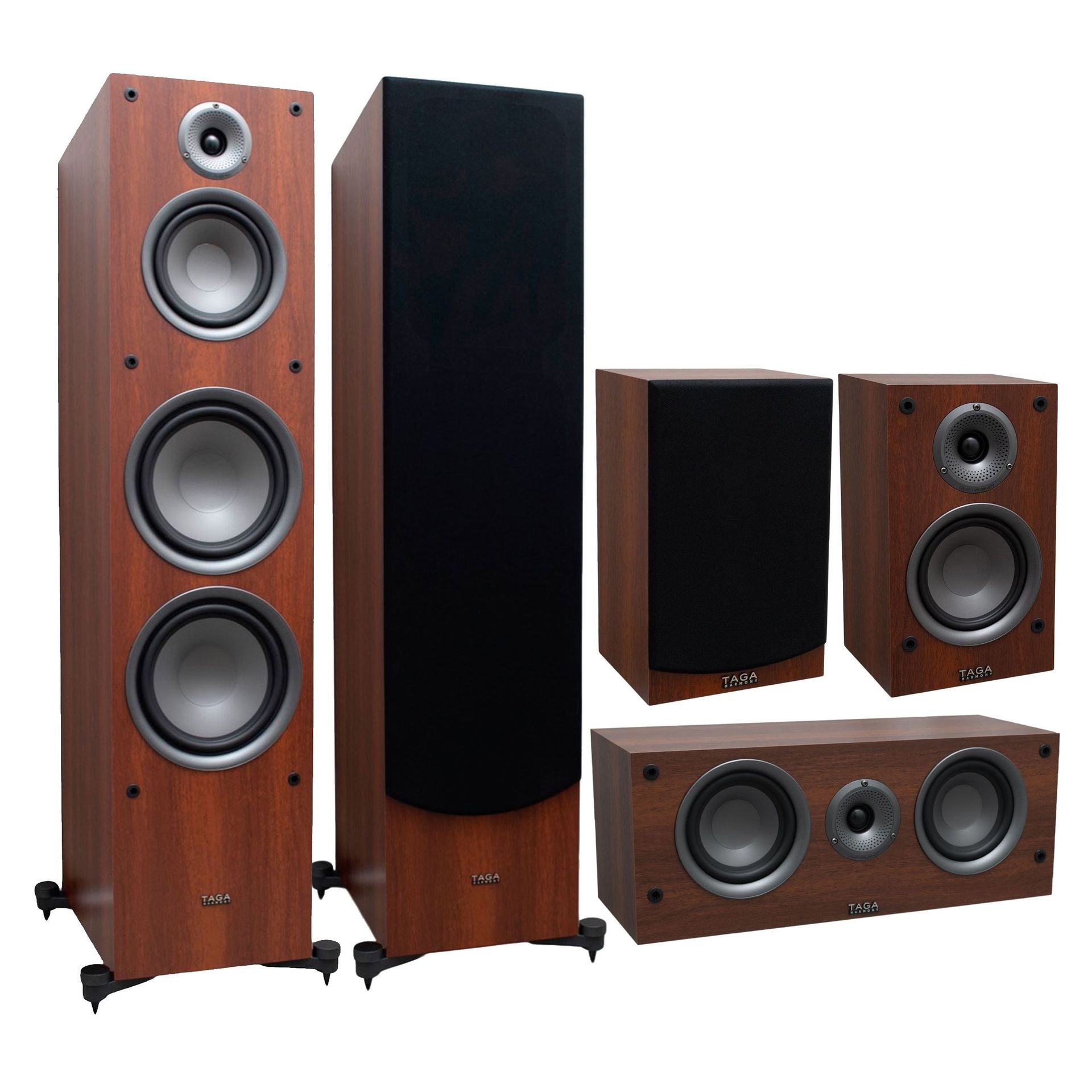 Taga Harmony TAV-807 F/C/S – Zestaw kolumn do kina domowego 5.0 Orzech