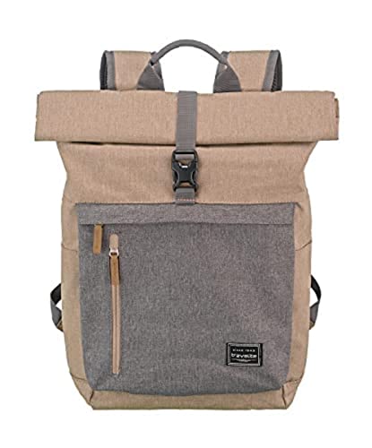 Travelite Bagaż podręczny plecak z kieszenią na laptopa 15,6 cala, bagaż seria BASICS Daypack Rollup: Praktyczny plecak z funkcją zwijania, 60 cm, 35 litrów, 800 gramów, Rosa/Grau, 60, Biznes