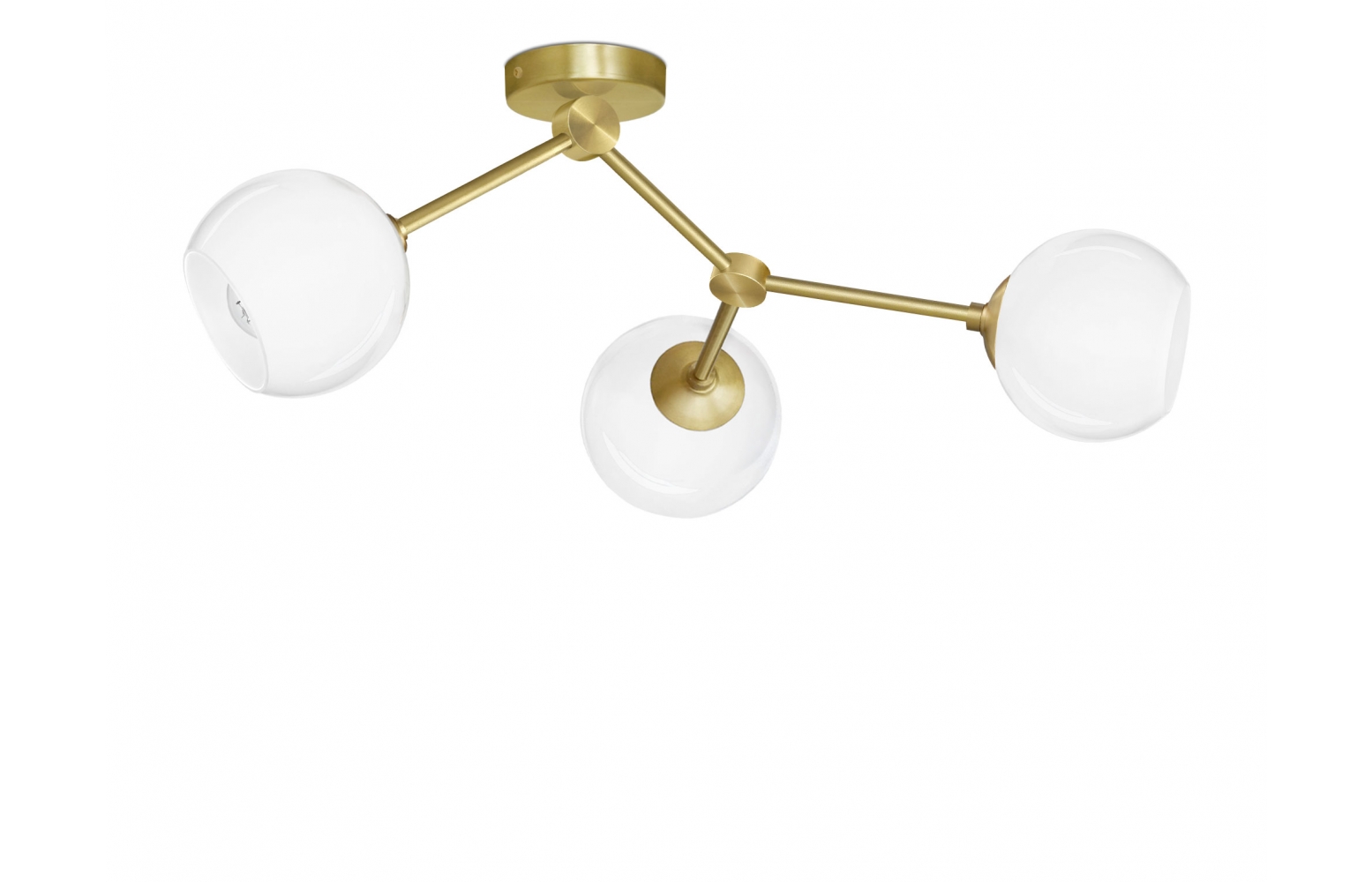 Złota niska lampa z 3 kloszami G-S3K