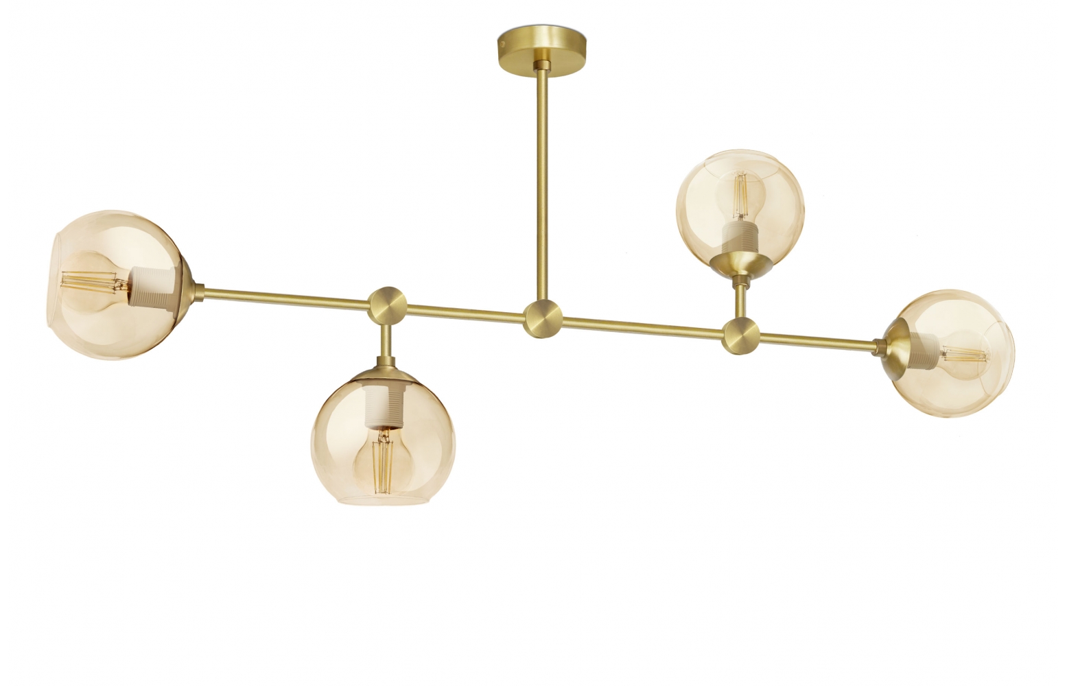 Długa złota lampa wisząca mosiężna GB-S4D