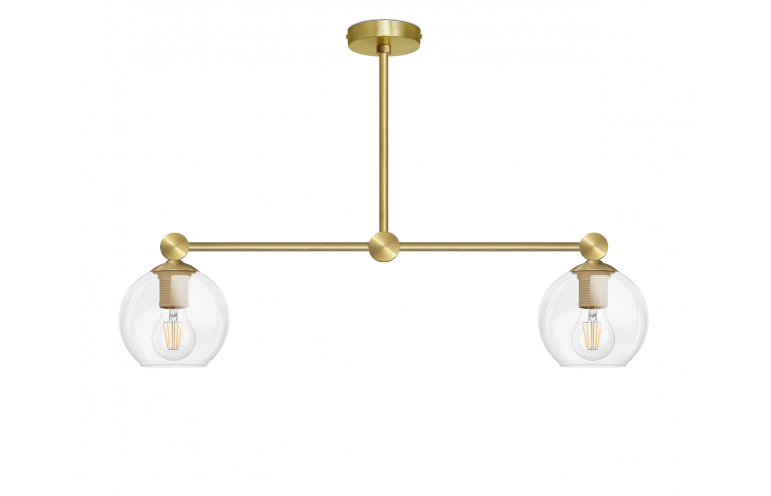 Złota mosiężna lampa z dwoma kloszami GT-S2L