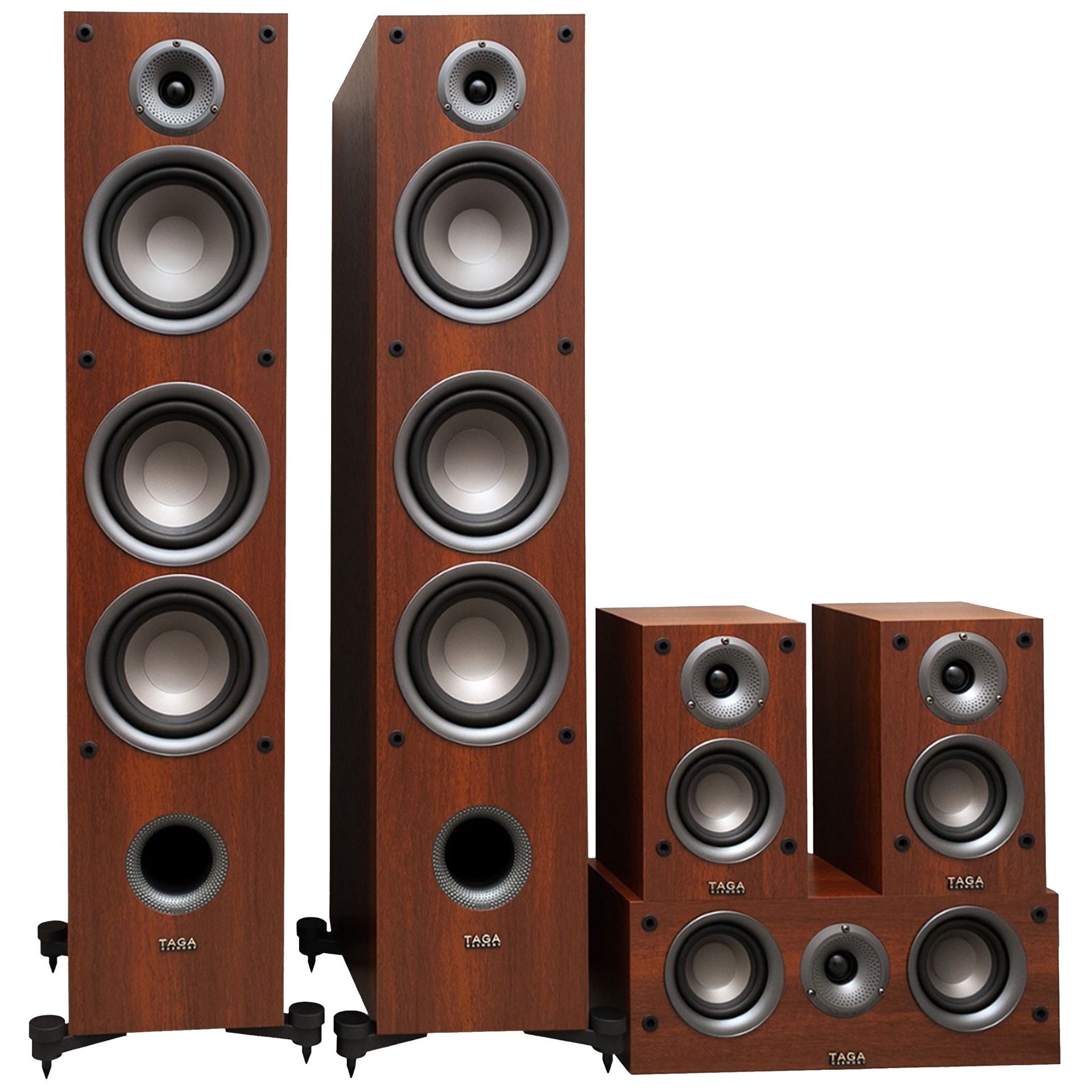 Taga Harmony TAV 5.0: TAV-607F + C + S – Zestaw kolumn kina domowego Walnut