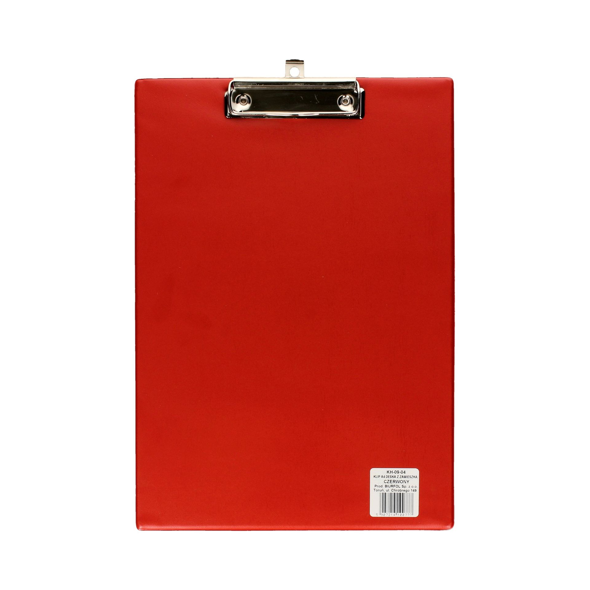 Biurfol Clipboard A4 z zawieszką - czerwony