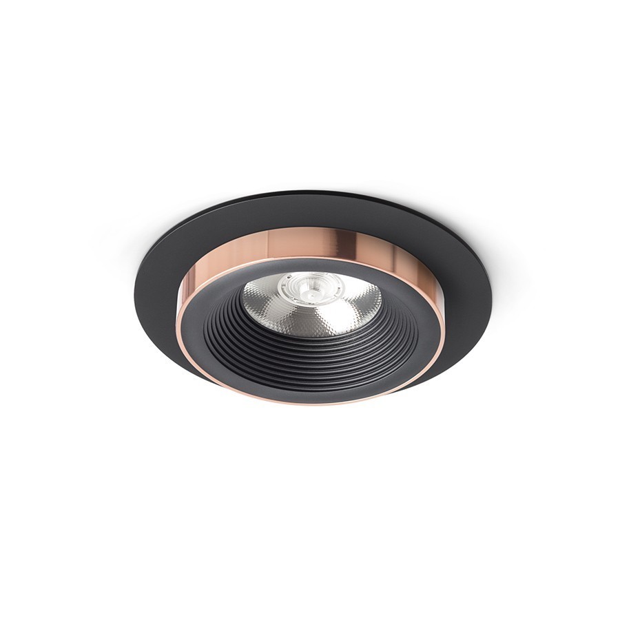 Redlux oprawa sufitowa LED Sharm R I 10W 900lm 3000K 24° czarna/czarna miedź 11,5cm wpuszczana R13239