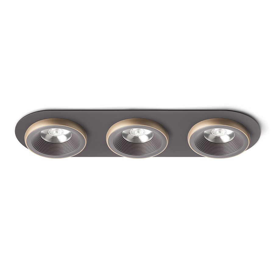 Redlux oprawa sufitowa LED Sharm R III 3x(10W 2700lm 3000K) 24° brąz/perłowo-złota wpuszczana R13247