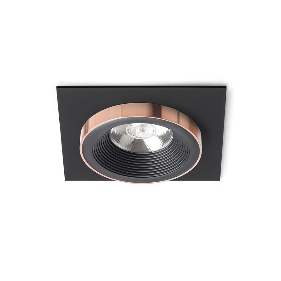 Redlux oprawa sufitowa LED Sharm SQ I 10W 900lm 3000K 24° czarna/czarna miedź wpuszczana R13254
