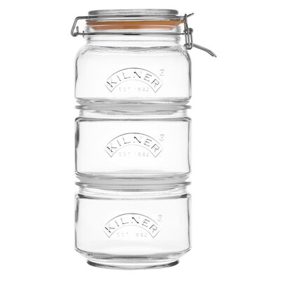 KILNER Zestaw słoików KILNER 0025.897 Słoiki x 3 Uszczelka