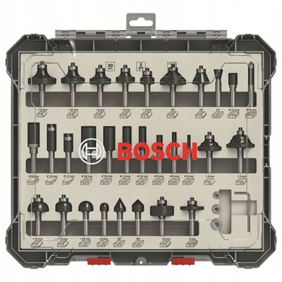 Bosch Powertools powertools cutter set 30 pcs Mixed 8mm shank 2607017475