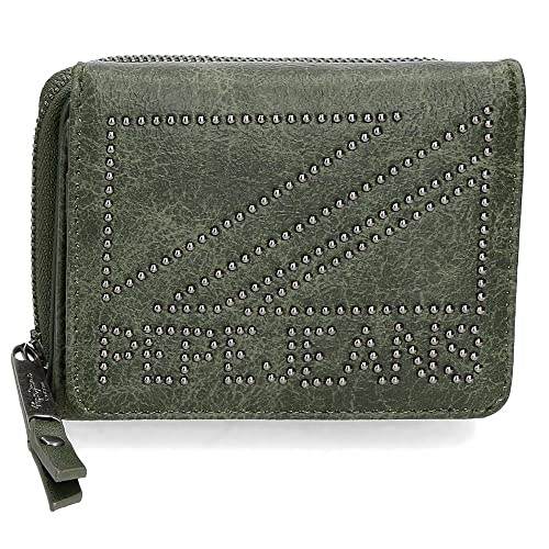 Pepe Jeans Donna Portfel z zieloną torebką, 10 x 8 x 3 cm, sztuczna skóra, zielony, portfel z portfelem, ZIELONY, Portfel z portfelem