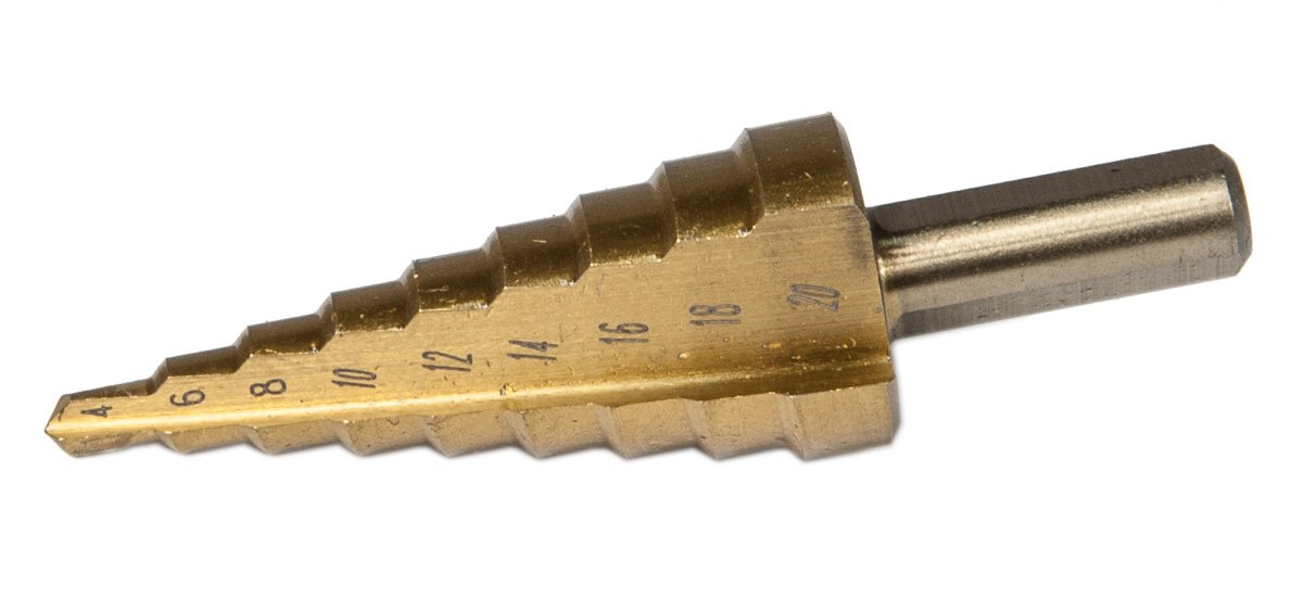 Wiertło stożkowe stopniowe tytanowe HSS 4-20 mm GEKO