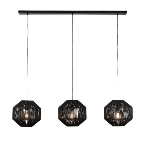 Wicker lampa wisząca 3-punktowa czarna 11201-3BK