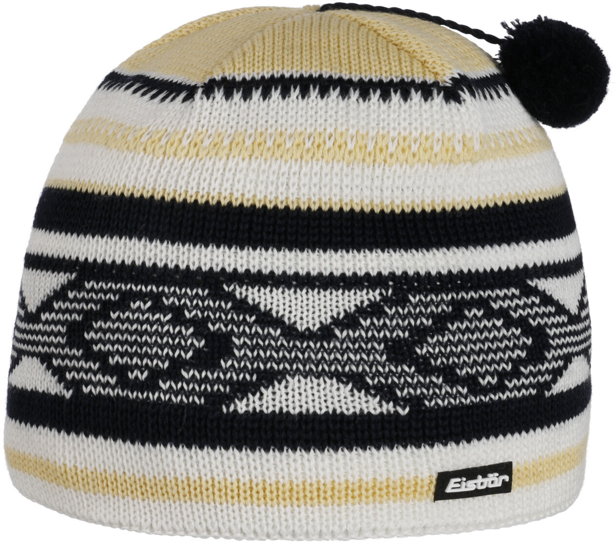 Czapka z Pomponem Gitti by Eisbär, niebiesko-żółty, One Size