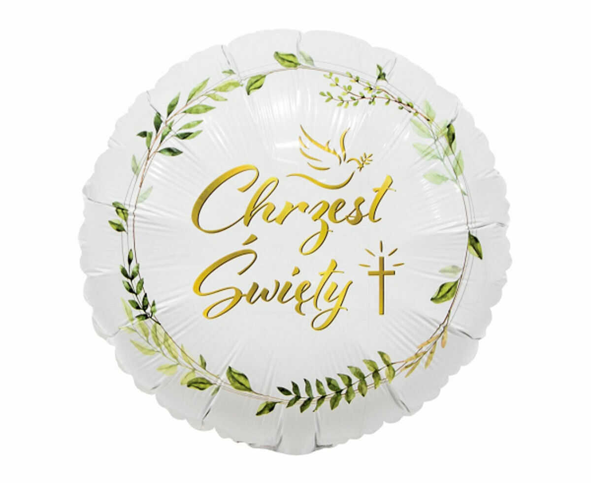 Balony foliowy okrągły Chrzest Święty - 36 cm - 1 szt.