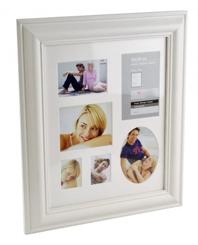 Ramka 24x30 galeria na 6 zdjęć biała