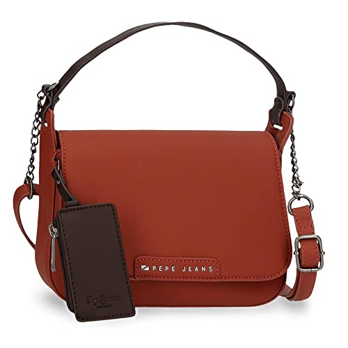 Pepe Jeans Piere Torba listonoszka z pomarańczową klapką, 23 x 15 x 5,5 cm, skóra syntetyczna, pomarańczowa, torba na ramię z klapką, pomarańczowy, Torba na ramię z klapką