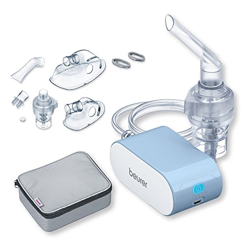 Beurer IH 60 Inhalator, cichy i przenośny z akumulatorem, z technologią sprężonego powietrza do stosowania przy przeziębieniach, astmie i innych chorobach układu oddechowego