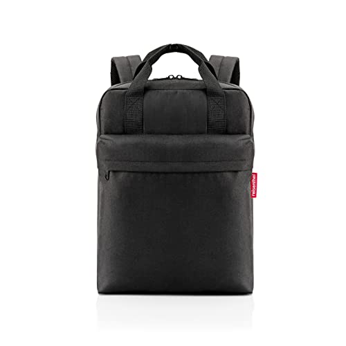 reisenthel allday backpack M twist silver – uniwersalny plecak na co dzień, w podróży, na zakupy lub do pracy – wodoodporny, bagaż podręczny, kolor: czarny, czarny, m