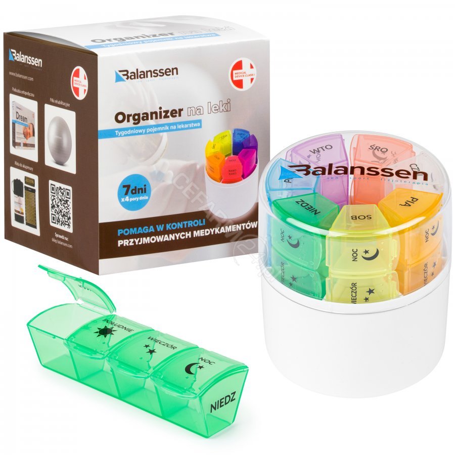 Balanssen organizer na leki tygodniowy okrągły