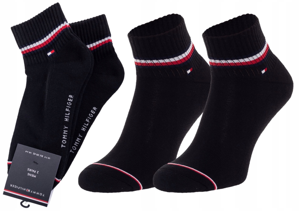 Tommy Hilfiger Skarpety Męskie Stopki 43-46 Czarne