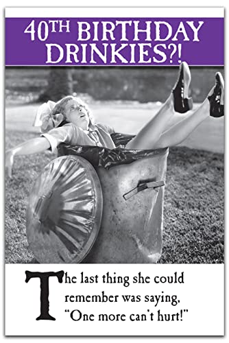 Kartka na 40. urodziny dla niej, zabawna kartka na 40. urodziny dla niej, kartka z okazji 40. urodzin, wiek 54 lat kartka urodzinowa dla kobiet
