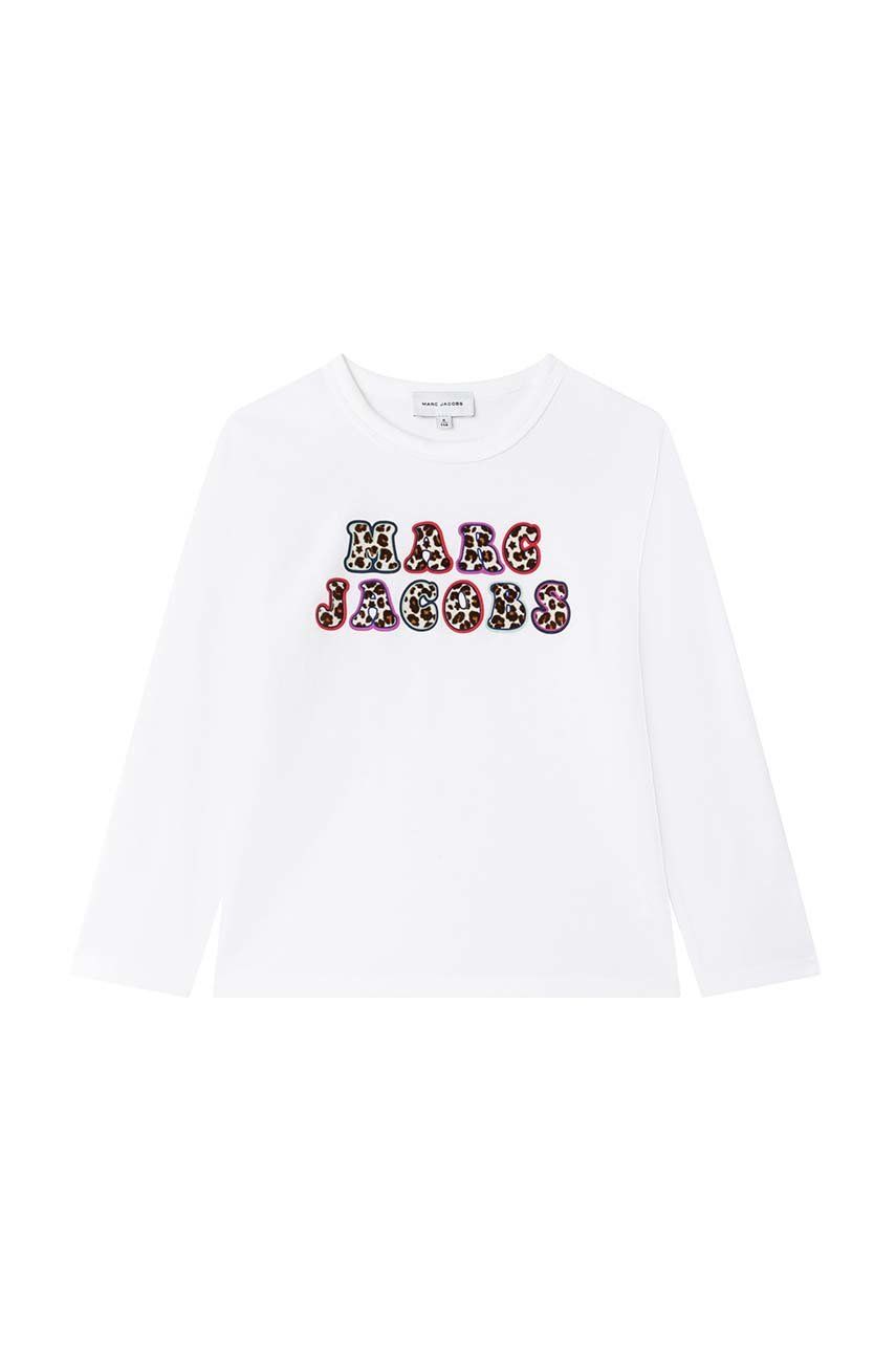 Bluzki dla dziewczynek - Marc Jacobs longsleeve bawełniany dziecięcy kolor biały - grafika 1