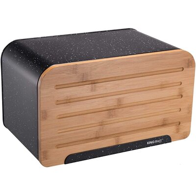 Kinghoff Chlebak z deską do krojenia KONIGHOFF KH-1247, czarny, 35x20,4x21,5 cm