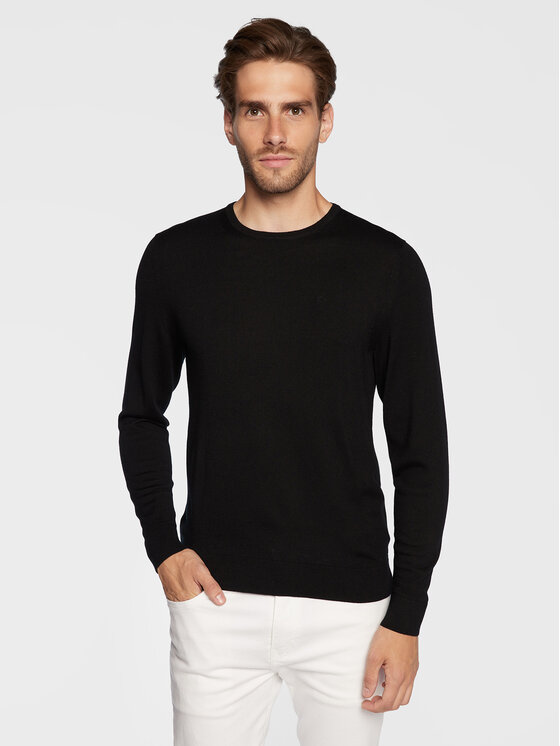 Calvin Klein Sweter Superior K10K109474 Czarny Regular Fit