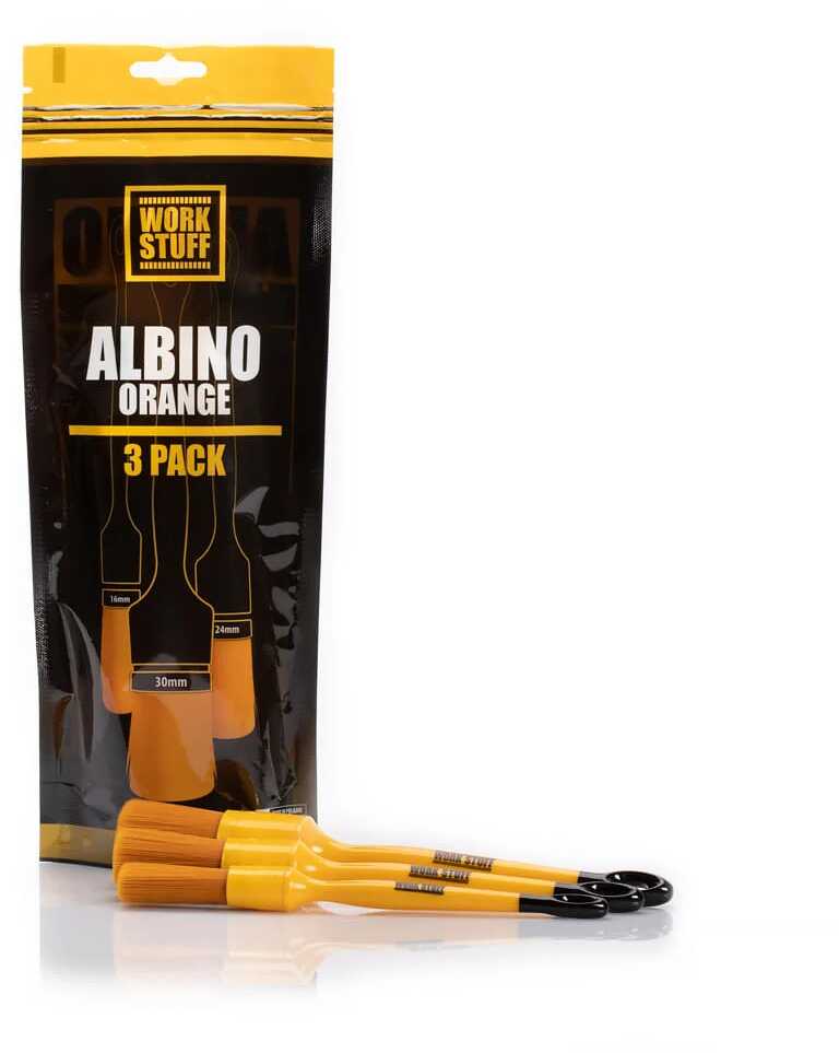 Work Stuff Detailing Albino Orange 3-pak  zestaw niezwykle delikatnych pędzelków detailingowych