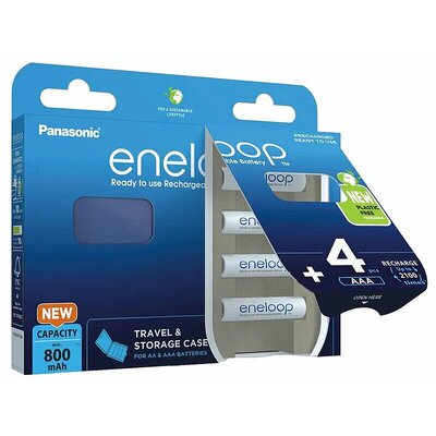 Panasonic 4 x akumulatorki Eneloop R03 AAA 800mAh BK-4MCDEC4BE blister + box BK-4MCDEC4BE